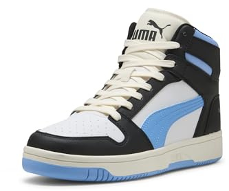 PUMA Mens Rebound Layup Lo Sneaker, Black-Team Light Blue-Frosted Ivory, 11