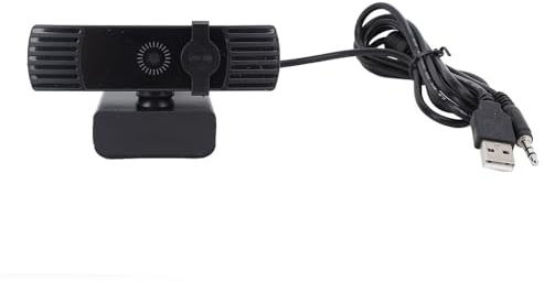 Yanmis Cámara Web con Micrófono de Reducción de Ruido, Cámara Web 1080P, Giratoria Flexible, ángulo de Visión Amplio de 120°, Cámara de Computadora USB Full HD para Videollamadas,