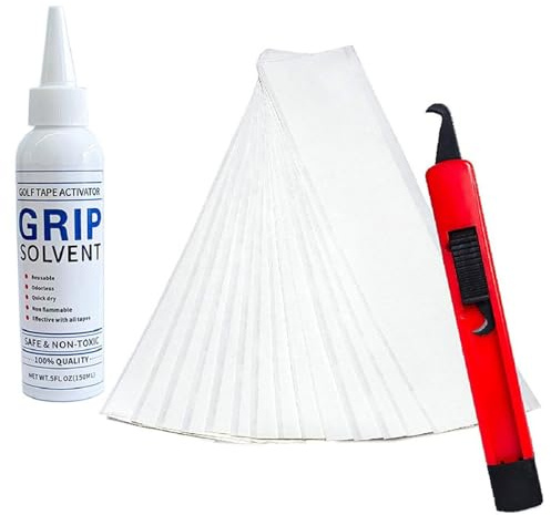 Grip Solvent Golf Grip Tape Strips Hook Sheet Golf Club Grip Replacement Kit Tape and Grip Solvent Kit Club Grip Repair Kits for Golf Repair