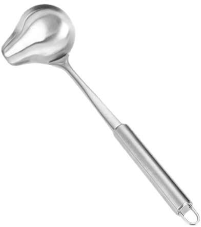 TOPBATHY Stainless Steel Sauce Ladle with Pouring Spout Mini Gravy Spoon for Kitchen Long Handle Soup Scoop Multi-Functional Cooking Tool