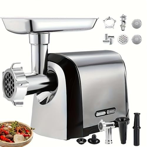3200W Electric Meat Grinder - Heavy Duty Meat Mincer Machine with Stainless Steel Blades, 3 Grinding Plates, Sausage Stuffer Tube & Kibbe Kit for Home Kitchen Commercial Use