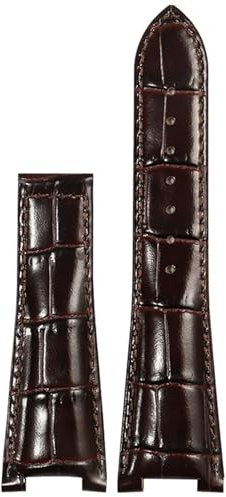 FFHDJL Faltschließe Lederarmband Ersatz Omega Constellation Series Herren Lederarmband mit konkaver Schnittstelle und 25 mm(Brown without clasp,25-13mm)