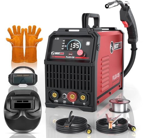 BESTMIG. BESTMIG 135A Welder 3-in-1 Welding Machine Supports MIG 110V Welding Machine with IGBT Inverter LED Digital Display MIG/Lift TIG/Stick Capabilities (Red Black, MIG 135A Welder)
