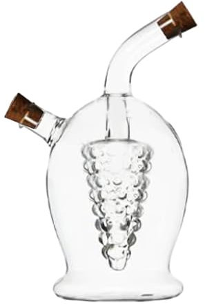 Gralara Dispensador de Aceite y vinagre, Botella de Aceite de Vidrio, Recipiente para cocinar en la Cocina, Transparente, dispensador de vinagreras Creativo, Style B