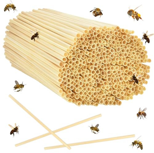 300PCS Tubi di Nidificazione, 14.5 CM di Lunghezza Diametro 3-5 MM per Api Selvatiche, Natural Paglia di Grano, Materiale di Riempimento per Hotel Insetti, Casetta per Insetti, Casa delle Api