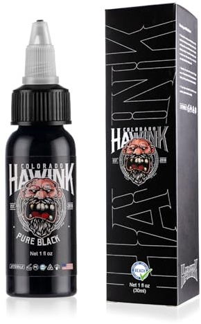 HAWINK Professionelle Tattoo Farbe Pur Black 1 Flasche mit 1oz (30ml) Tattoo Ink Pur Schwarze TI203-30-001