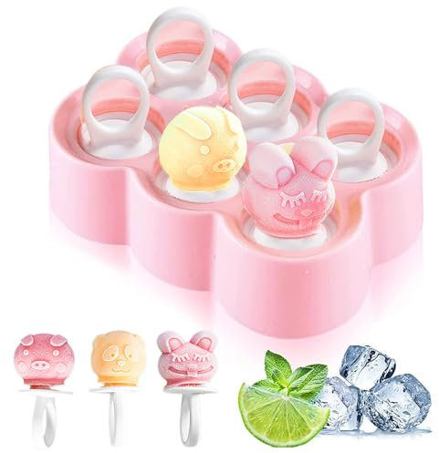 Eisformen Kinder, 6 Kleine Eisform Eis am Stiel, Eisformen Silikon, Mini Eisförmchen Stieleisformer, Klein Popsicle Formen, Mini Eisform, Eis zum Selber Machen Formen