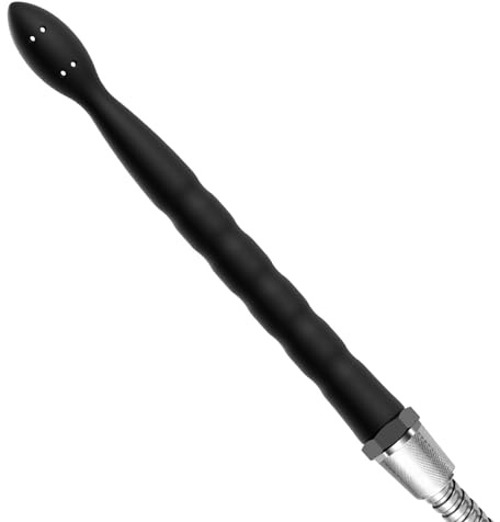 AMZII 8.0 Po Dusche Analdusche mit 8 Löcher,Anal Dildo Analdusche für Analverkehr,Klistier Vaginal Spülung,Einlauf zur Darmreinigung,Analplug für Frauen Männer,Anal Dusche Butt Plug (Schwarz)