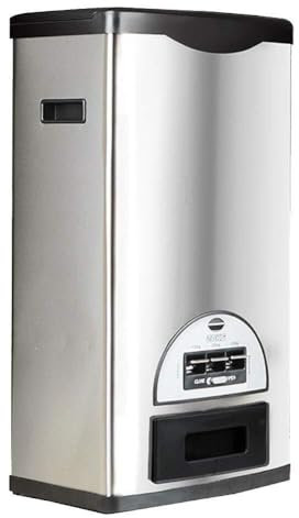 Stainless Steel Rice Dispenser - 10KG Moisture-Proof Food Storage for Beans and Cereals - Automatic Metering Black Container(Black,20KG)