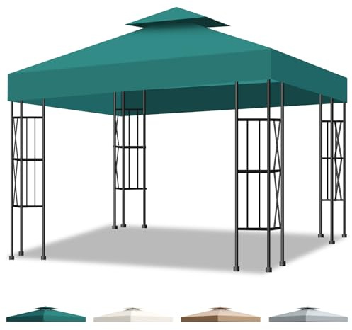 Inoamity Telo Ricambio Gazebo 3x3m Impermeabile con Doppio Strato, Protezione UV 95%, Ventilazione Ottimizzata, Facile Montaggio - Compatibile per Giardino, Terrazza, Camping e Spiaggia
