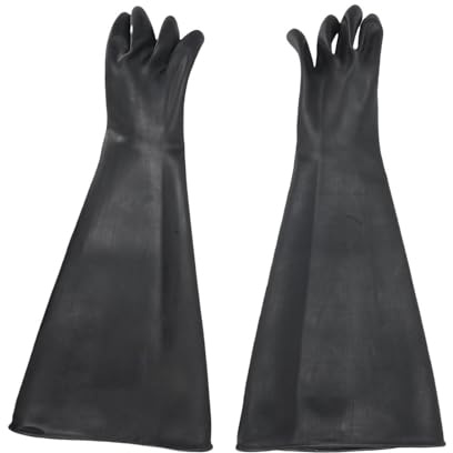 Oreilet Sandblasting Gloves, 25.6in Latex Gloves for Sandblaster Protective Safety Work, Gloves for Sandblasting Sandblaster SandBlast Cabinet