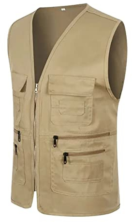 Chaleco de trabajo al libre para hombre, informal, para, viajes, fotos, chaleco de carga, con múltiples bolsillos Sobrecamisa Hombre Abrigos Juveniles
