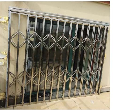 Inferriate per Finestre Grate Di Sicurezza Per Finestre Pieghevoli 100 120 140 180 200 225, La Sicurezza Della Casa Grate Di Sicurezza Per Finestre Retrattili Per Patio, Balcone(95x225cm)