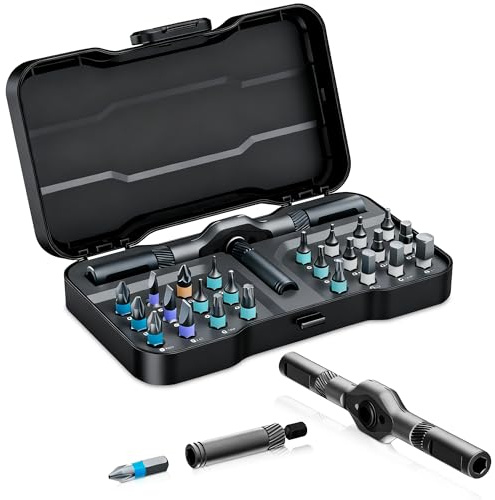 24 in 1 Magnetic Screwdriver Set T Handle Ratchet Screwdriver Set with Case