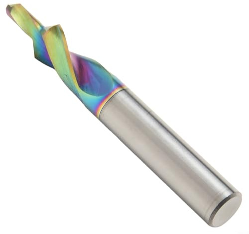Honseadek Broca escalonada de acero para -12 mm, taladro biselado avellanado de dos etapas con revestimiento de esmeril, para aluminio y PVC acrílico, compatible con centros de mecanizado CNC, 1 pieza