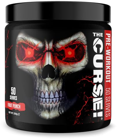 JNX Sports The Curse! Pre-Workout Powder – Fruit Punch, 250g | Energy, Focus & Endurance Booster | Beta-Alanine, Creatine, L-Citrulline, Caffeine