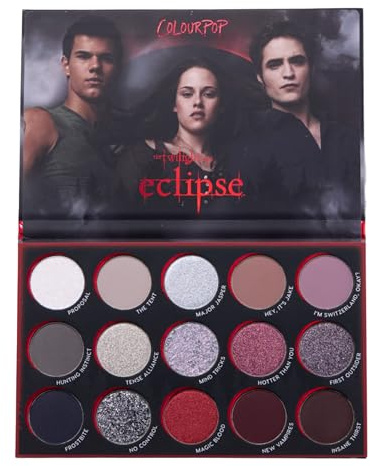 ColourPop x The Twilight Saga Eclipse Eyeshadow Palette - Limited Edition 15-Shade Matte, Metallic & Glitter Eyeshadow Palette - High-Pigment Eye Makeup with a Long-Wearing Formula (0.63 oz)
