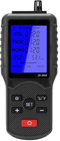 Air Detector CO2 HCHO TVOC Temperature Humidity Measuring Device CO2 Meter Multifunctional Air Analyzer Wide Applications