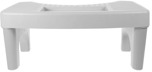 ROMISBABA Tabouret de Salle de Bain Multifonction en Plastique Gris, Marchepied Antidérapant, Confortable et Compact, Conçu pour Adultes et Usage Domestique