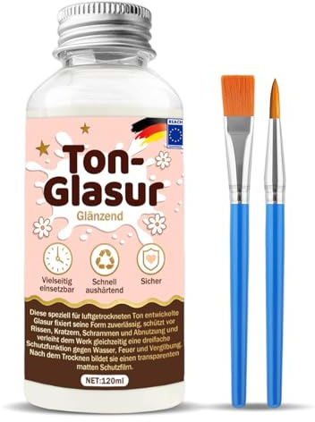 Glasur für Ton Lufttrocknend, Air Dry Clay Glaze, Tontöpfe zur Verhinderung von Rissen (Gloss)