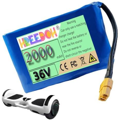 FREEDOH Batería de Litio de 36 V y 2 Ah para Patinete eléctrico con BMS