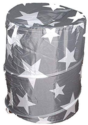 LB H&F Lilienburg Wäschesack Stern Wäsche Wäschekorb POPUP 50 x 40 cm Gross Laundry (Grau)