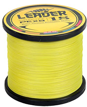 LSHEL Geflochtene Angelschnur 8fach 1000m PE Super Starke Geflochtene Schnüre für Süßwasser Salzwasser, Fluoreszierendes gelb, 6.0# 0.40mm/31.7kg/60lb