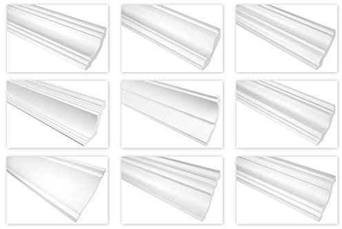 Zierleiste aus PU - riesige Auswahl an 2 Meter Leisten 64x60mm stoßfest, Stuck für Wand und Decke - Eckleiste (P809)