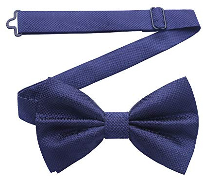 HISDERN Pajarita Hombre Azul Marino Elegante Pajaritas Preatada Ajustable Corbatín de Color Sólido para Fiesta Bodas