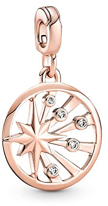 Pandora ME Stahlen des Lebens Medaillon mit 14 Karat rosévergoldeter Metalllegierung und Cubic Zirkonia; nur kompatibel mit Pandora Me Armbändern