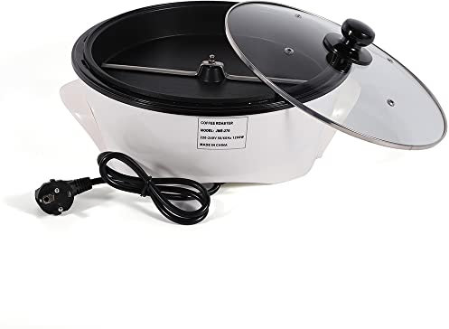 Kaffeebohnen Röster 1200W – 500g (1.1lbs) Kapazität, Temperaturregelung 32-464°F, Röstmaschine mit Glasdeckel & Antihaftbeschichtung für Rohkaffee, Nüsse, Samen
