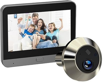 THikk Smart Tuya 1080P 2.4G WiFi Magic Door Camera Rilevamento Automatico Door Eye Camera Digital Door Viewer Campanello Senza Fili a casa (Color : Alexa Door Camera)