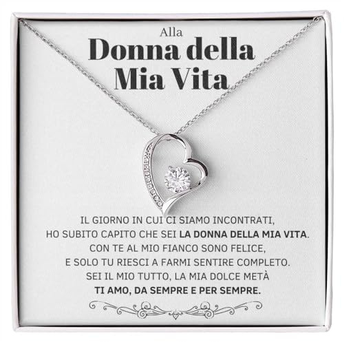 NONNA PROFESSIONISTA Collana Donna Moglie Amore Fidanzata Argento Idee Regali per lei, Anniversario Matrimonio Compleanno o Natale - Cofanetto con DEDICA incluso (Argento - Alla Donna della Mia Vita)