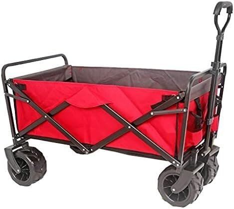 IRYZE Bollerwagen Faltbar Klappbarer Mehrzweckwagen Für Den Außenbereich, Zusammenklappbarer Wagen, Robuster All-Terrain-Wagen, Mehrzweck-Garten-Lebensmittelwagen Gartenwagen