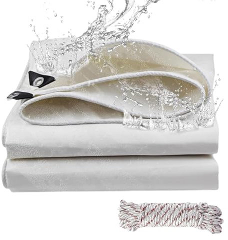 Regenplane Gartenplane Plane mit Ösen Reißfest Wasserfest Abdeckplane mit UV-Schutz, 0.45mm für Gartenmöbel Holz Trampolin Poll Auto, Anpassbar blais (Color : White, Size : 2x1.5m)