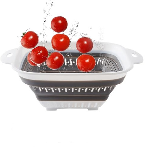 Moxeupon Colador Plegable para Cocina | colador Plegable | Cesta colador para Restaurante hogar escurreplatos para Pasta, Patatas