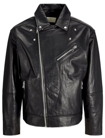 JACK & JONES Herren Jprccvince Leather Biker Jkt Lederjacke (1er Pack)
