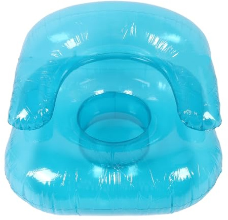 Uppblåsbar Soffa för Vuxna, Transparent PVC Uppblåsbar Stol för Utomhusbruk Inomhus, Blått Blås Upp Solstolens Pool Luftstol för Sovrum Balkong Trädgård Pool Resor