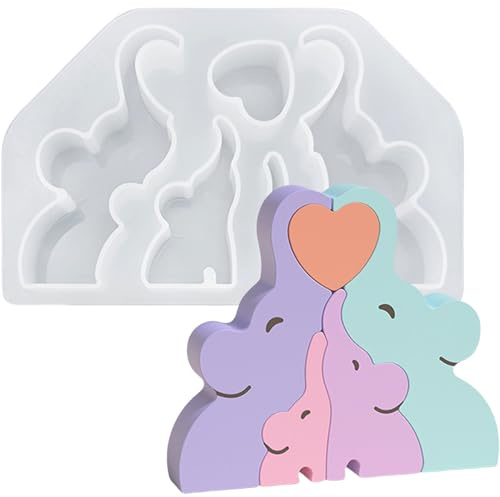 ALEFBET Silikonform Tiere Puzzle, Kerzenform zum Gießen, Silikonformen Gießformen Tiere, Gipsformen zum Gießen, Kerzenform Silikon Gießform, Epoxidharz Formen (Elefant B06C-20)