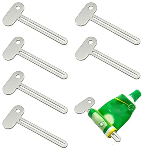 Kzouenzu Zahnpasta Squeeze Tube [ 6 Stück ], Edelstahl Zahnpasta Tubenpresse, Tubenquetscher Für Zahnpasta, Farbtuben, Kosmetik, Senf, Tubenpresse, Squeezer