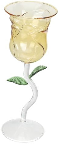 CIYODO Verre à Vin Forme de Rose Tasse pour Cocktails pour Saint Valentin Verre Décoratif