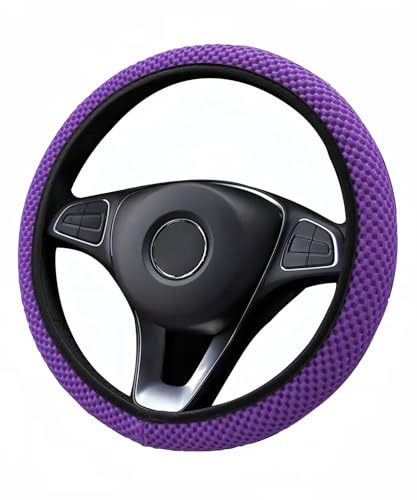 Xibao Universeller Lenkradbezug für Auto,Anti Rutsch Universal Auto Lenkradhülle,Elastischer Lenkradbezug,Autozubehör Innenraum,Passend für Lenkräder mit Standardgröße von 14,5-15 Zoll (Lila)