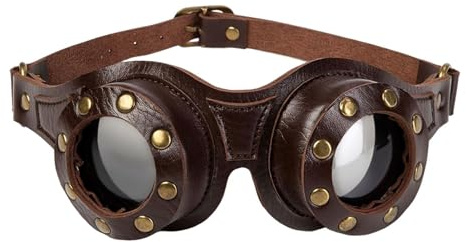 Vintage Motorradbrille, Steampunk-coole Brille, verstellbare Retro-Mode-Sonnenbrille für Frauen, Bergsteigen, Wüste, Halloween-Kostüm, Cosplay, Anime, Konventionen, Partys