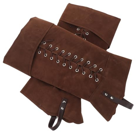 DEARMAMY Cubiertas para Botas Medievales Marrón Vikingo para Hombre y Mujer Accesorios Duraderos de Cosplay y Disfraces Renacentistas para Halloween y Bodas Temáticas
