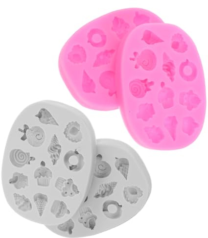 VALICLUD 4 Pièces Moules Silicone pour Glace et Sucettes Antiadhésifs et Flexibles Moules à Chocolat et Bonbons pour Décoration de Gâteaux Cupcakes et Confiserie