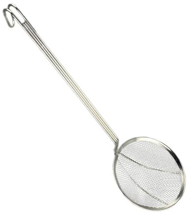 Folpus Mestolo Schiumarola, Cucchiaio, Colino, Cucchiaio Multiuso per Pasta, Colino a Maglie Fini Resistente Al Calore per Patatine Fritte, 17,5 cm