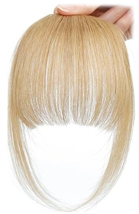 XFSRG Bangs Clip In Haarteile Echthaar Blond Clip In Pony Echthaar Haarteil Mit Pony Für Damen