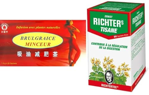 Lot de Tisanes Minceur Brûle-Graisses minceur – Fine Tonic & Transit Ernet Richter – Infusions 100% à Base de Plantes Naturelles