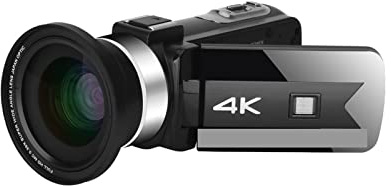 Macchina fotografica digitale, Videocamera da 56 MP Videocamera Vlog 4K for streaming live Webcam Visione notturna Zoom 16X Fotografia Registratore digitale(32G SD Card,With Lens-01)