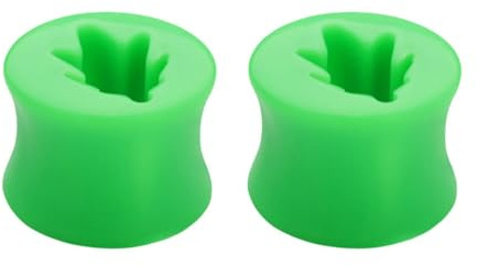2 medidores de oreja acrílicos, calibradores de túnel para orejas, patrón de árbol verde, para hombres y mujeres